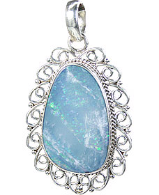 Design 15157: blue,multi-color opal pendants