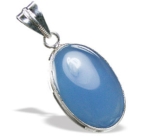 Design 15344: blue chalcedony art-deco pendants