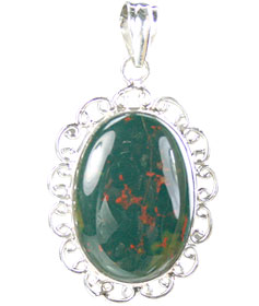 Design 15683: green bloodstone pendants