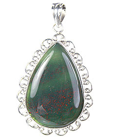 Design 15691: green bloodstone drop pendants