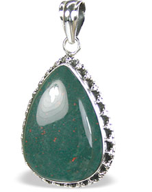 Design 15693: green bloodstone drop pendants