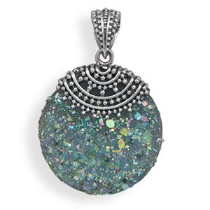 Design 22072: multi-color glass art-deco pendants