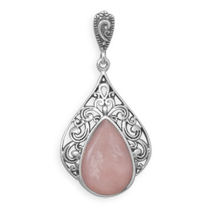 Design 22094: pink pink opal art-deco pendants