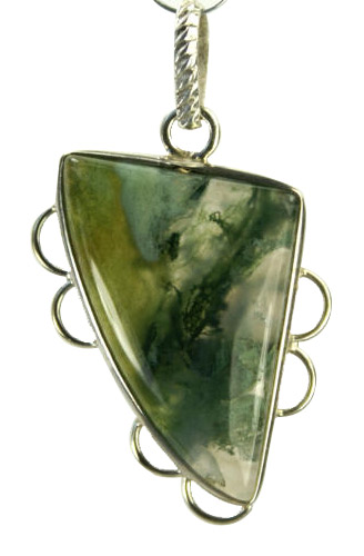 Design 9249: green moss agate pendants