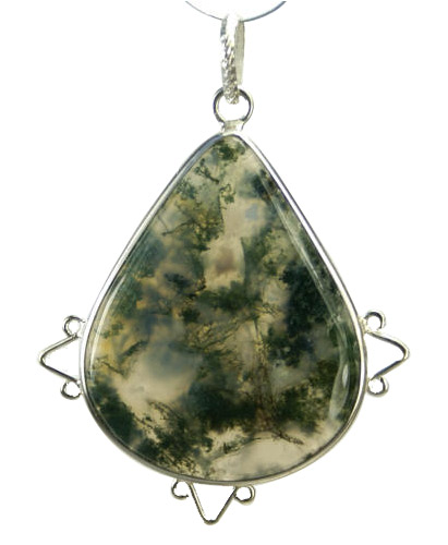 Design 9259: green,white moss agate pendants