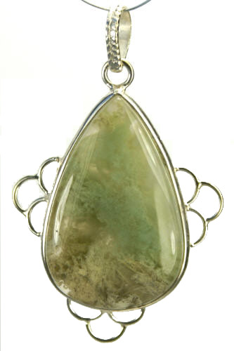 Design 9265: green moss agate pendants