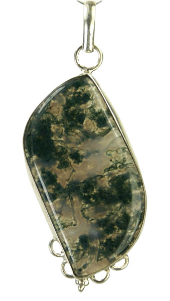 Design 9267: green,white moss agate pendants