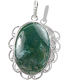 Design 9268: green moss agate pendants