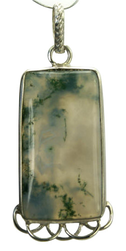 Design 9271: green,white moss agate pendants