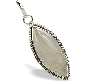 Design 9292: white,yellow rutilated quartz pendants