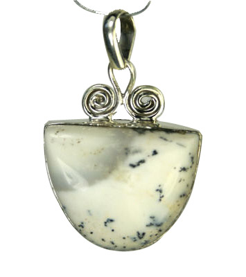 Design 9306: white dendrite opal pendants