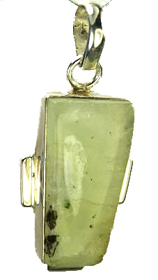 Design 9310: green,yellow prehnite pendants