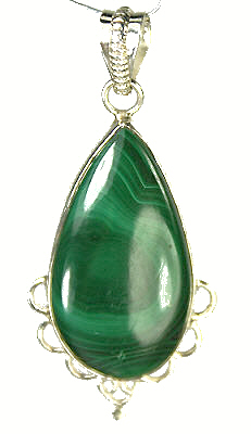 Design 9337: green malachite pendants