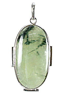 Design 9353: green prehnite pendants