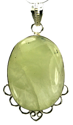 Design 9354: green prehnite pendants
