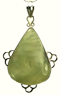 Design 9356: green prehnite pendants