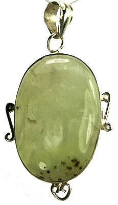 Design 9357: green prehnite pendants