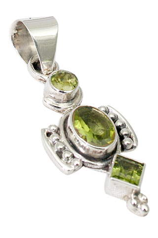 Design 9476: green peridot cross pendants
