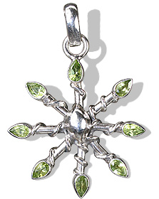 Design 9481: green peridot flower pendants