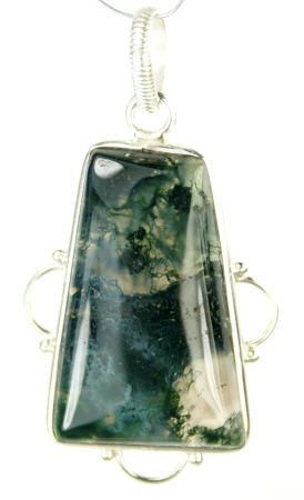 Design 9538: green,gray moss agate pendants