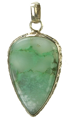 Design 9545: green chrysoprase drop pendants