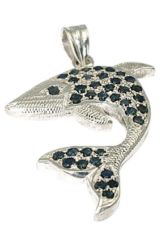 Design 9735: blue,white sapphire charms pendants