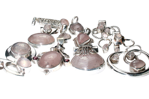Design 9900: Pink rose quartz pendants