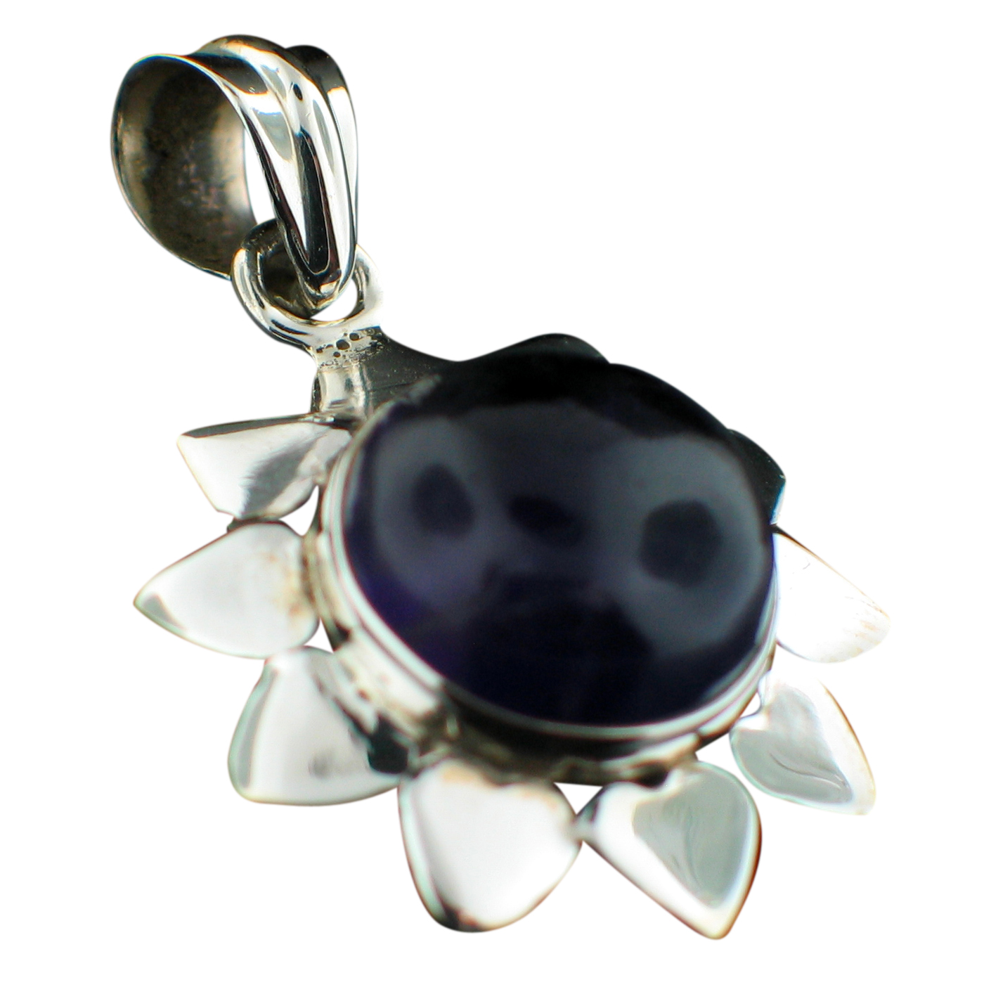 Design 9932: green,purple amethyst staff-picks pendants