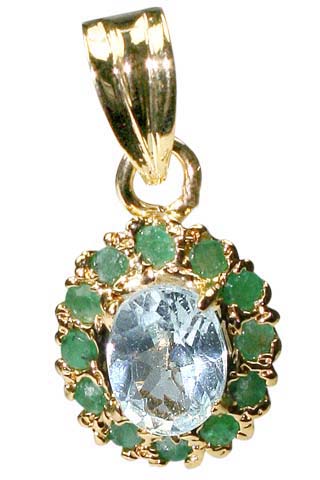 Design 9953: blue,green blue topaz pendants