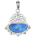 Design 15145: blue,multi-color opal pendants