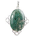 Design 9262: green,white moss agate pendants
