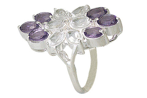 Design 10022: purple,white amethyst flower rings