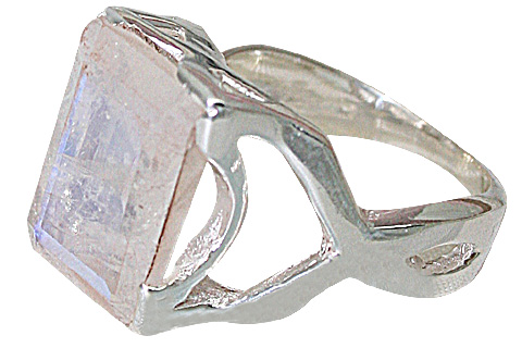 Design 10035: white moonstone contemporary rings