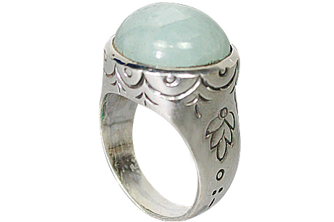 Design 10194: Green chalcedony american-southwest rings