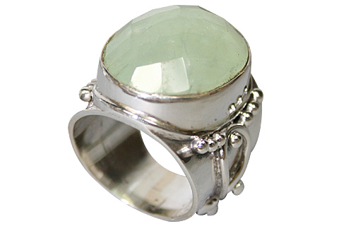 Design 10298: green prehnite rings
