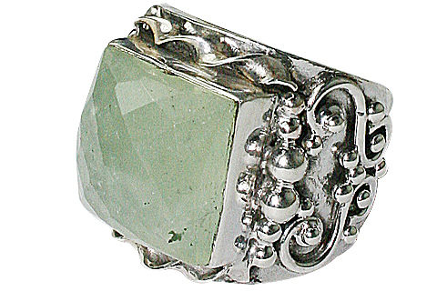 Design 10326: green prehnite gothic-medieval, mens rings