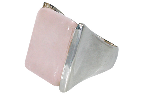 Design 10359: pink rose quartz mens rings