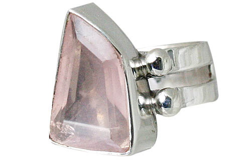 Design 10734: pink rose quartz contemporary rings