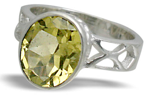 Design 10797: green lemon quartz rings
