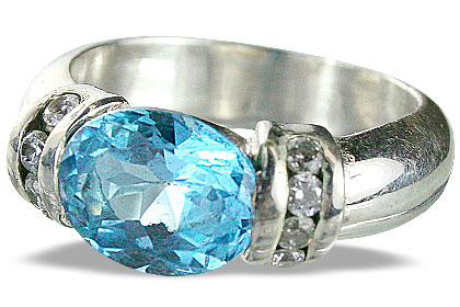 Design 10839: blue blue topaz brides-maids rings