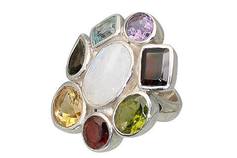 Design 11381: multi-color multi-stone cocktail rings