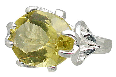 Design 11412: green lemon quartz rings