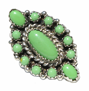 Design 11566: Green turquoise american-southwest rings