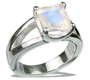 Design 12231: blue,white moonstone art-deco rings