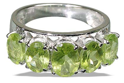 Design 12437: green peridot brides-maids rings