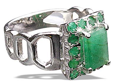 Design 12439: green emerald mens rings