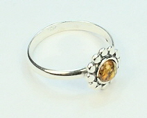 Design 12873: orange amber flower rings