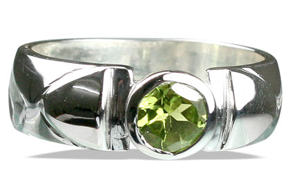 Design 13054: green peridot brides-maids rings