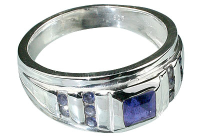Design 13062: blue iolite engagement, mens rings