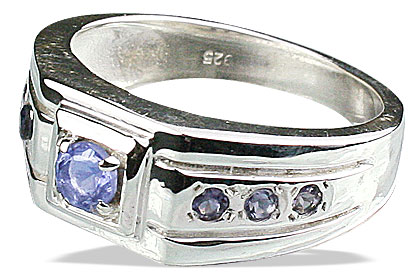 Design 13084: blue iolite contemporary, engagement, mens rings